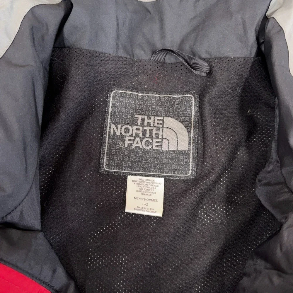 Vintage The North Face Hyvent Rain Jacket Men Large Red Gray Waterproof Shell